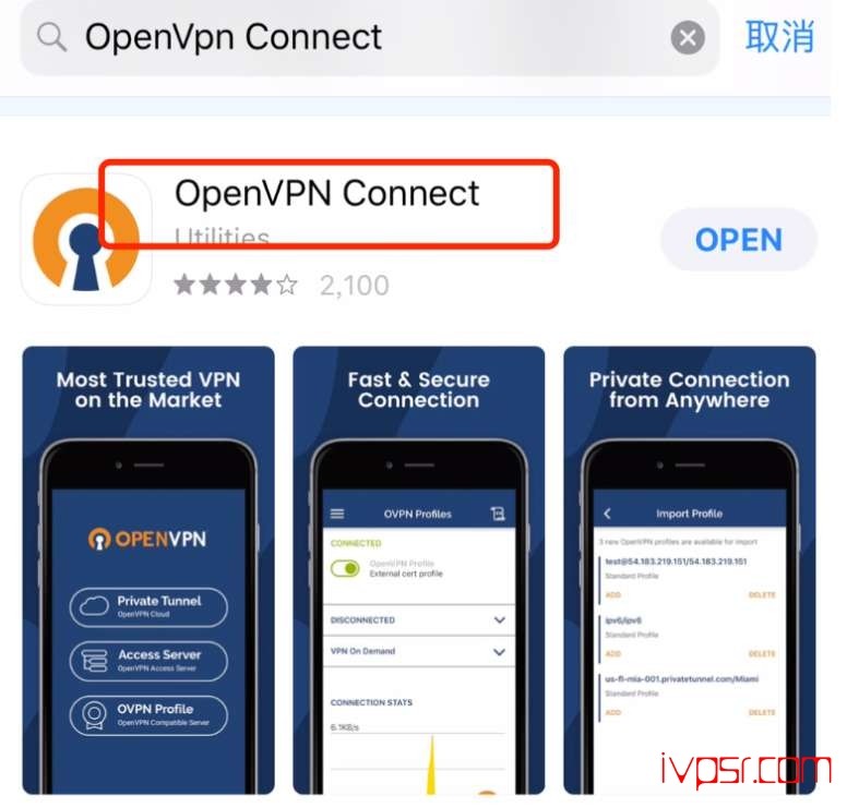 在iPhone苹果手机及ipad上安装使用openvpn3.2的方法