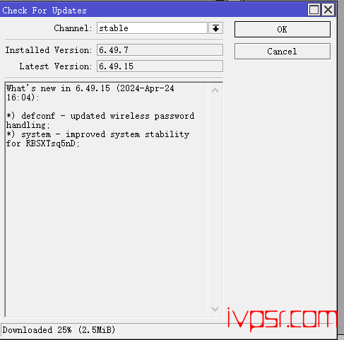 RouterOS无法更新升级报错error connection tied out解决方法 IT技术杂记 第5张