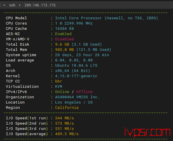 Vmiss：美国VPS简单测评，优化BGP线路，Vmiss好不好？分享真实测评数据 VPS测评 第2张